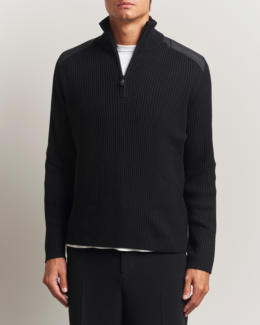 Hombres | Jerséis y prendas de punto | J.Lindeberg | Martin Knitted Hybrid Half Zip Black