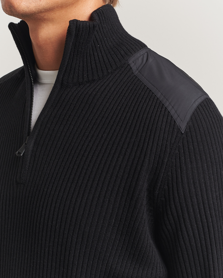 Hombres | Jerséis y prendas de punto | J.Lindeberg | Martin Knitted Hybrid Half Zip Black
