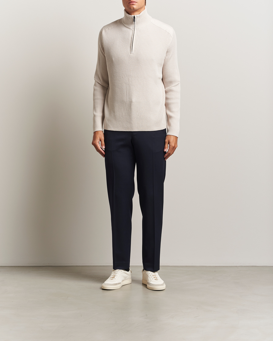 Hombres | Jerséis y prendas de punto | J.Lindeberg | Martin Knitted Hybrid Half Zip Moonbeam