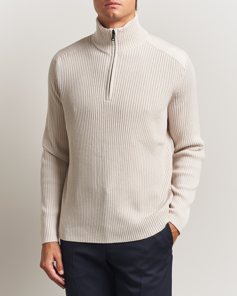 Hombres | Jerséis y prendas de punto | J.Lindeberg | Martin Knitted Hybrid Half Zip Moonbeam