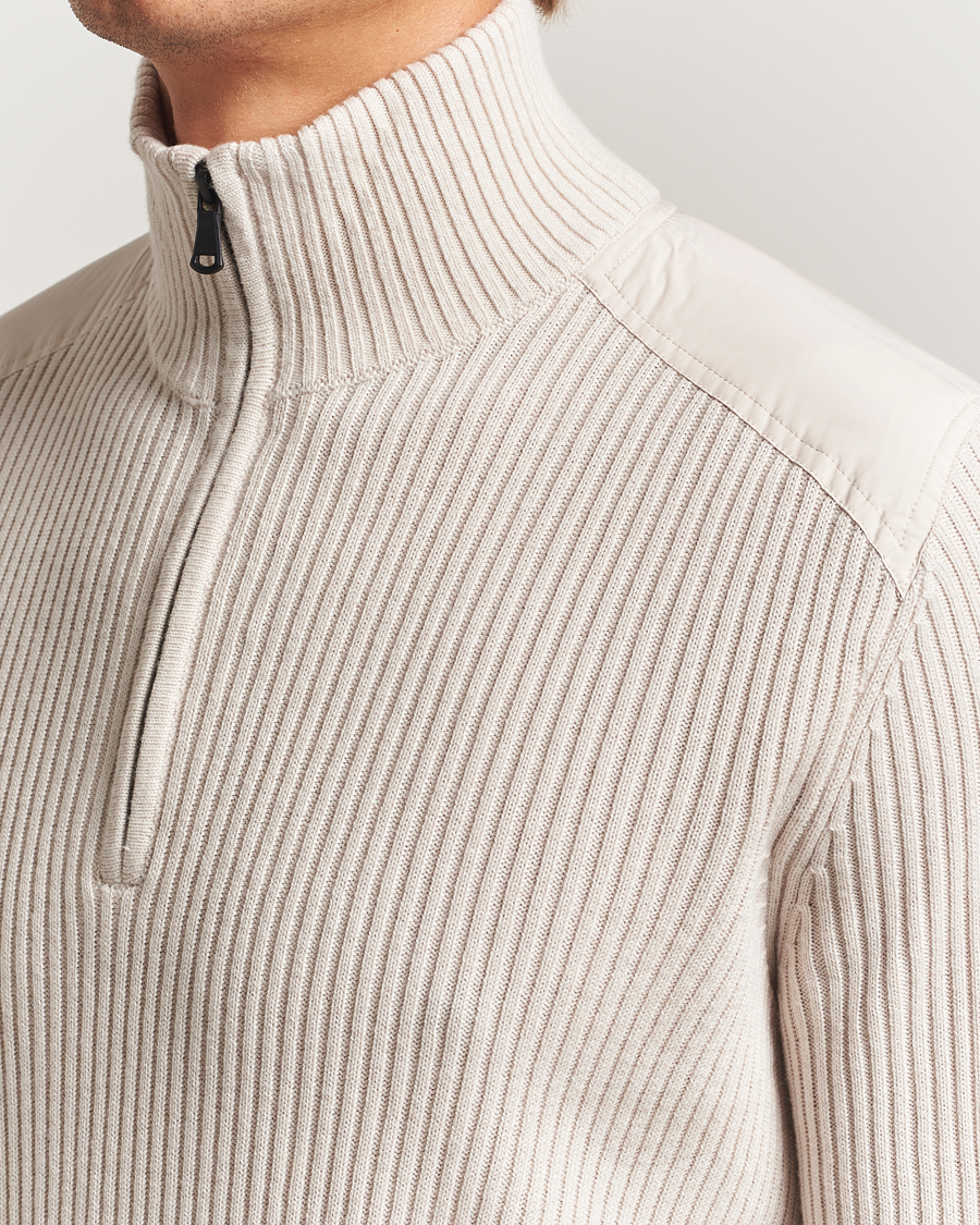Hombres | Jerséis y prendas de punto | J.Lindeberg | Martin Knitted Hybrid Half Zip Moonbeam