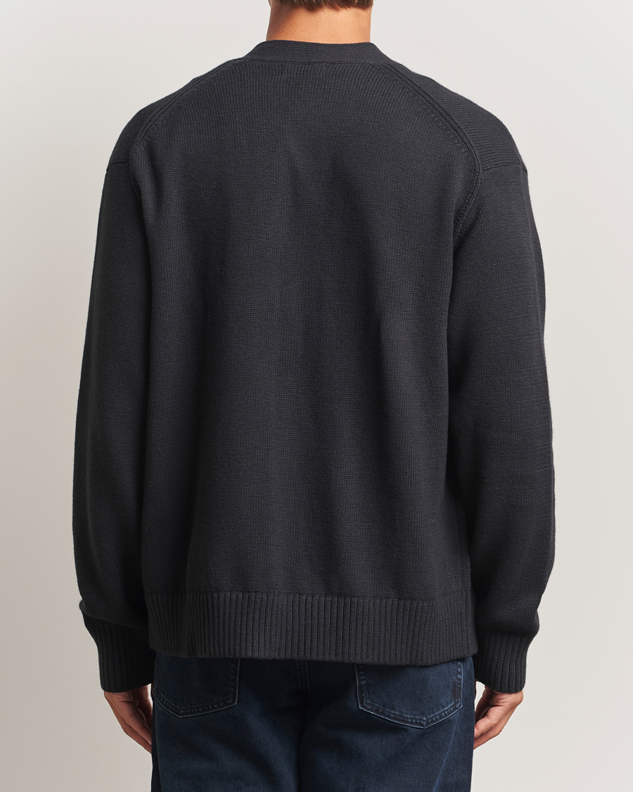 Hombres | Jerséis y prendas de punto | J.Lindeberg | Eddy Wool/Cotton Knitted Cardigan Black
