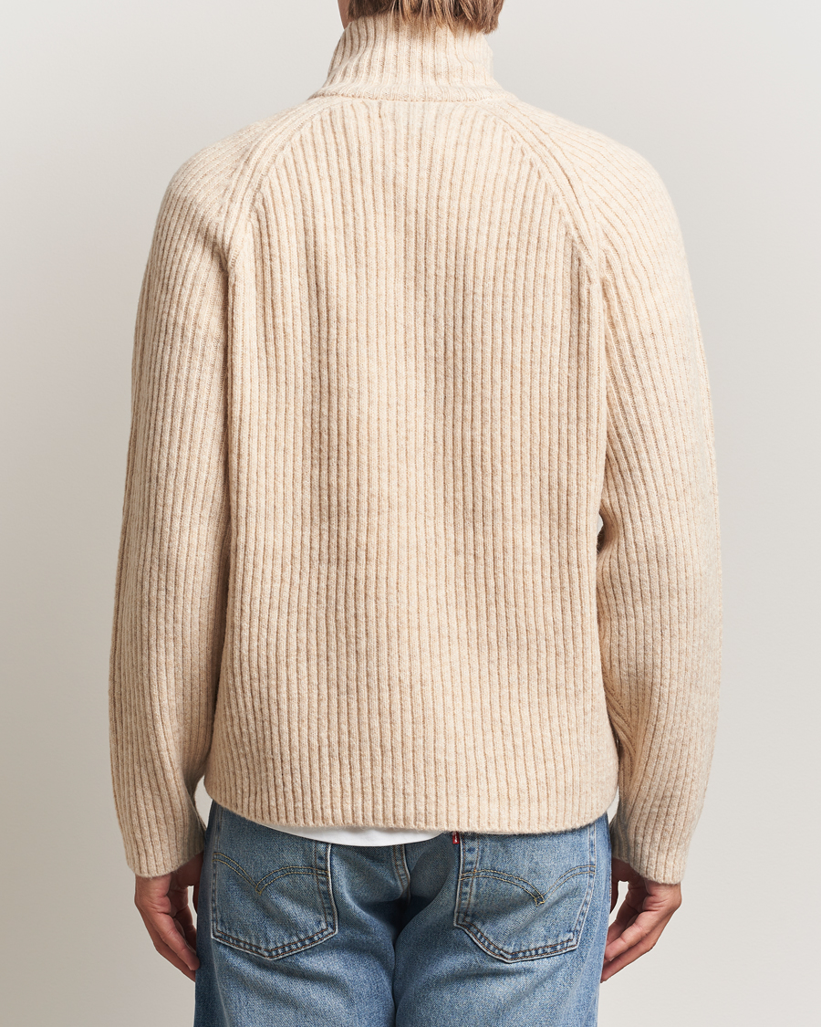 Hombres | Jerséis y prendas de punto | J.Lindeberg | Victor Wool Half Zip Moonbeam Melange