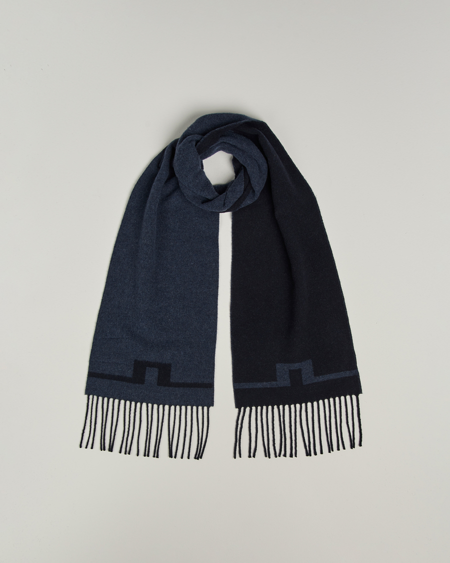 Hombres | Bufandas | J.Lindeberg | Champ Wool Doublefaced Scarf Navy