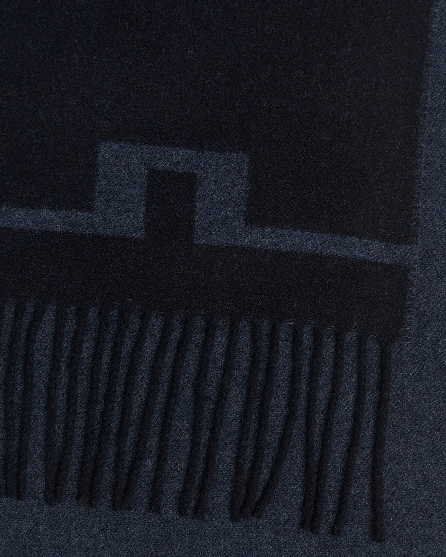 Hombres | Bufandas | J.Lindeberg | Champ Wool Doublefaced Scarf Navy