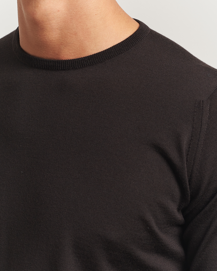 Hombres | Jerséis y prendas de punto | John Smedley | Lundy Extra Fine Merino Crew Neck Faulkner Brown