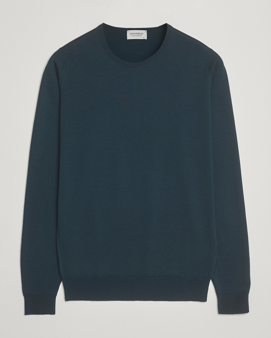 Hombres | Jerséis y prendas de punto | John Smedley | Lundy Extra Fine Merino Crew Neck Richardson Green