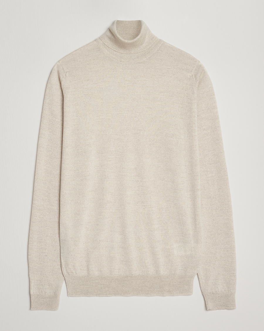 Hombres | Jerséis y prendas de punto | John Smedley | Cherwell Extra Fine Merino Rollneck Grey Fleece