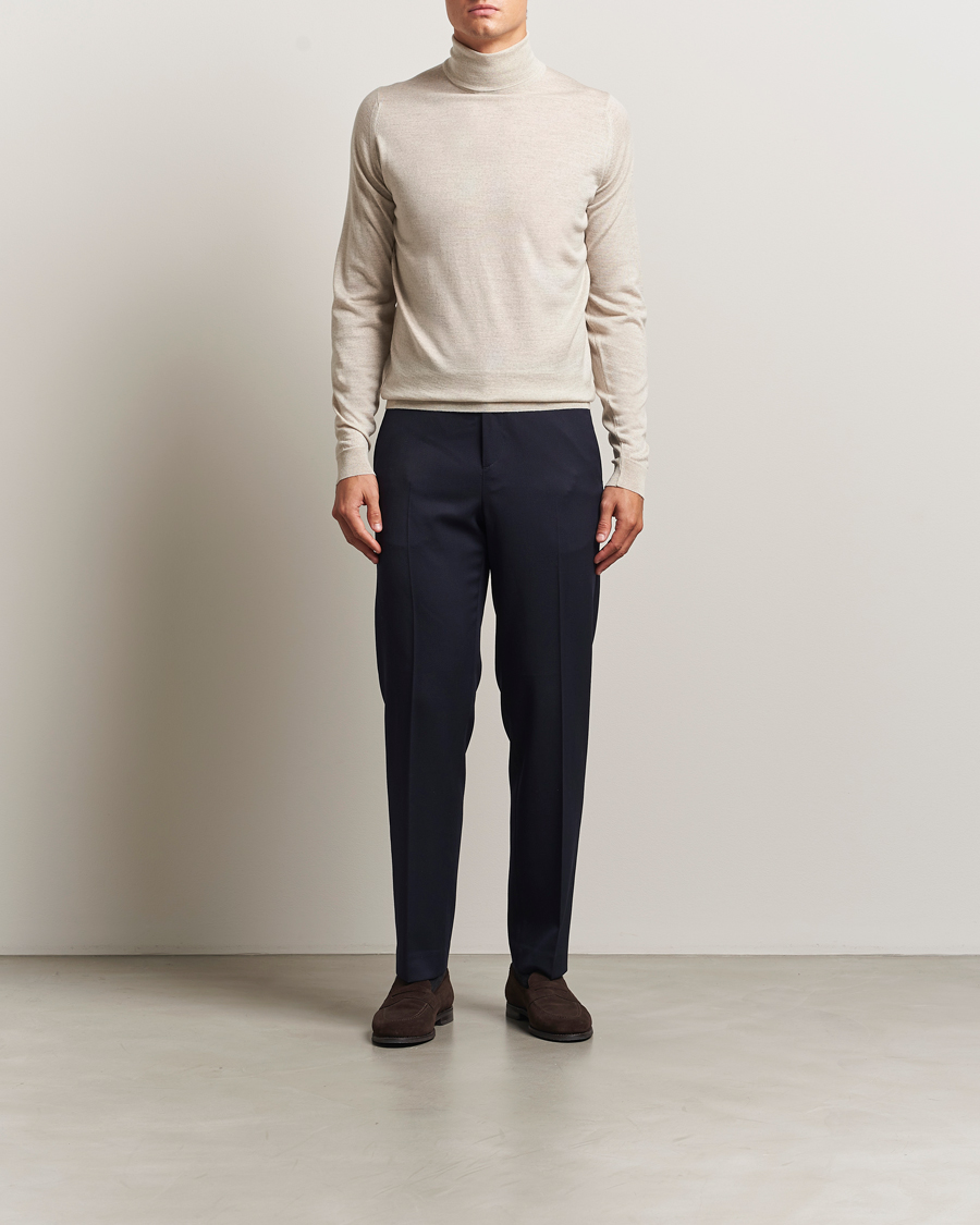 Hombres | Jerséis y prendas de punto | John Smedley | Cherwell Extra Fine Merino Rollneck Grey Fleece