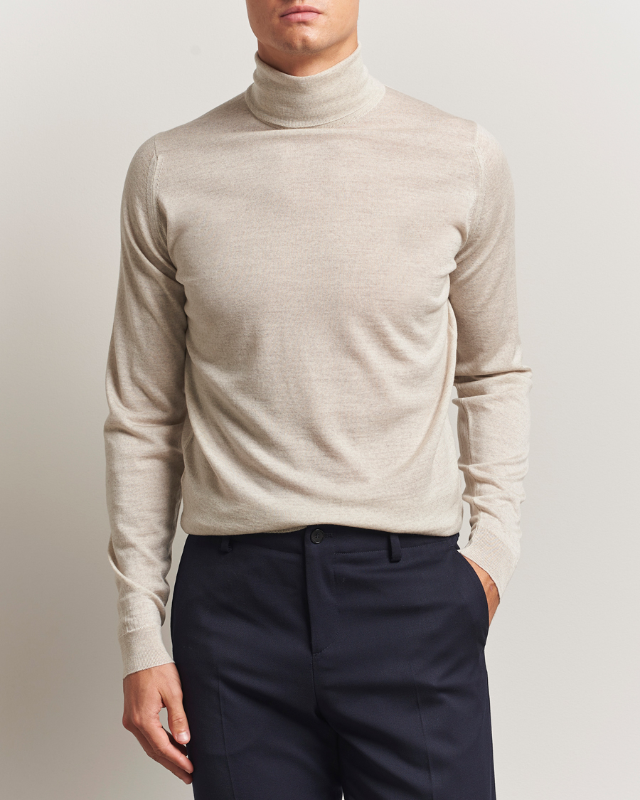 Hombres | Jerséis y prendas de punto | John Smedley | Cherwell Extra Fine Merino Rollneck Grey Fleece