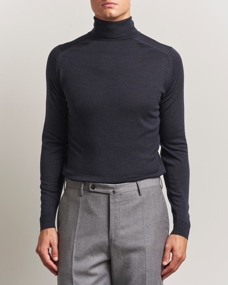 Hombres | Jerséis y prendas de punto | John Smedley | Cherwell Extra Fine Merino Rollneck Hepburn Smoke