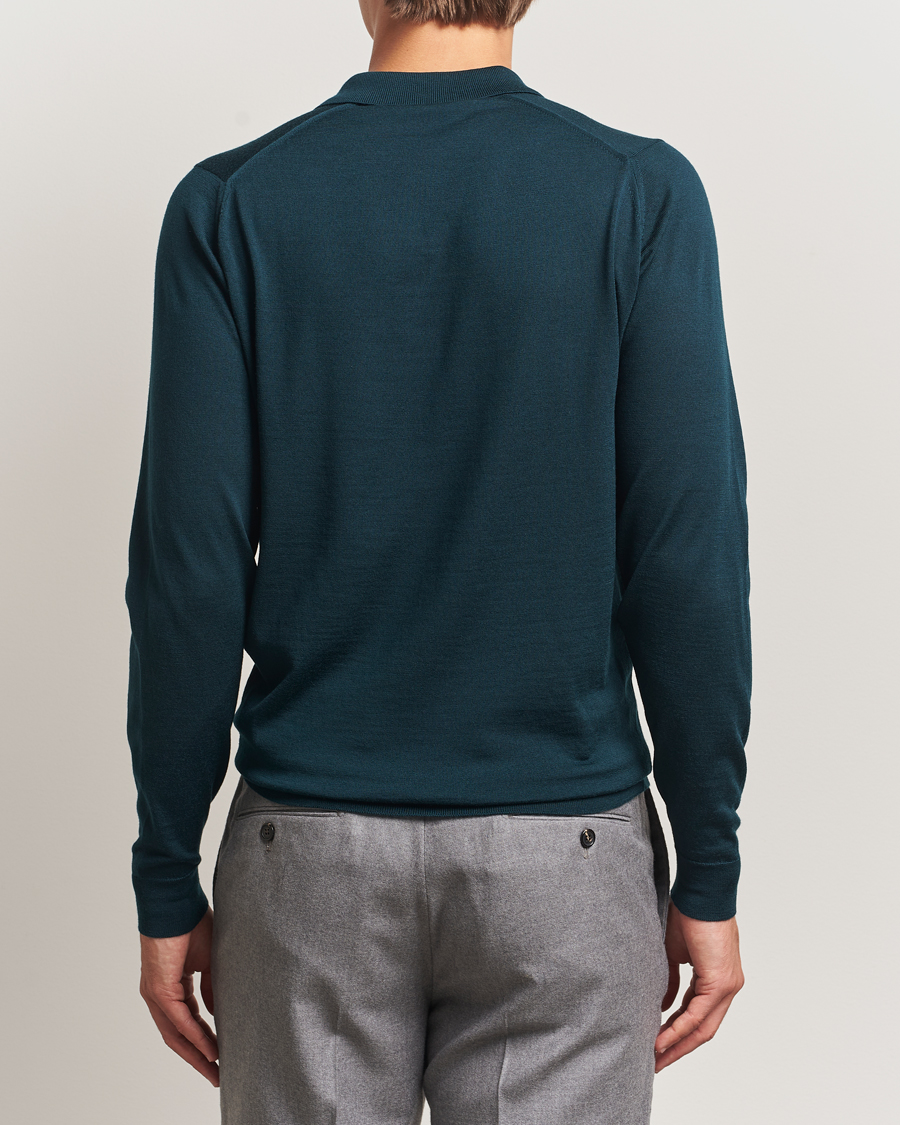 Hombres | Jerséis y prendas de punto | John Smedley | Belper Extra Fine Merino Polo Pullover Richardson Green