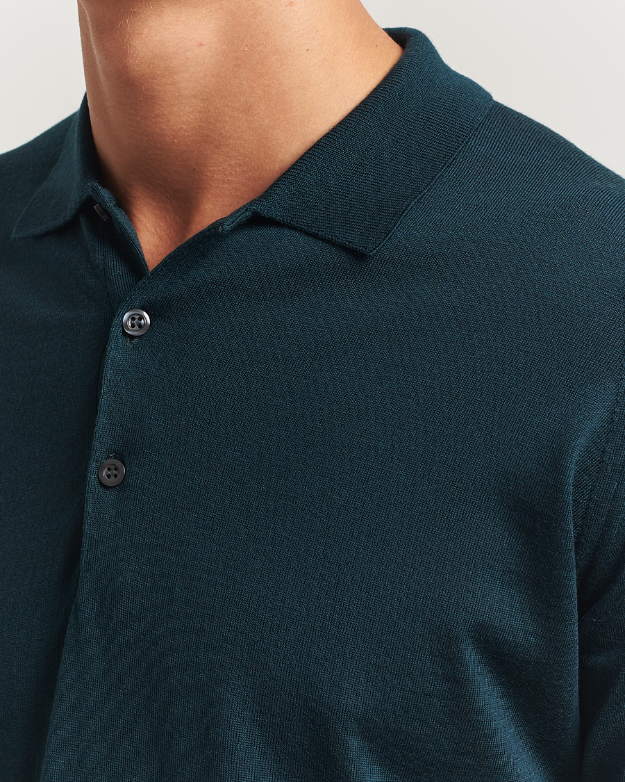 Hombres | Jerséis y prendas de punto | John Smedley | Belper Extra Fine Merino Polo Pullover Richardson Green