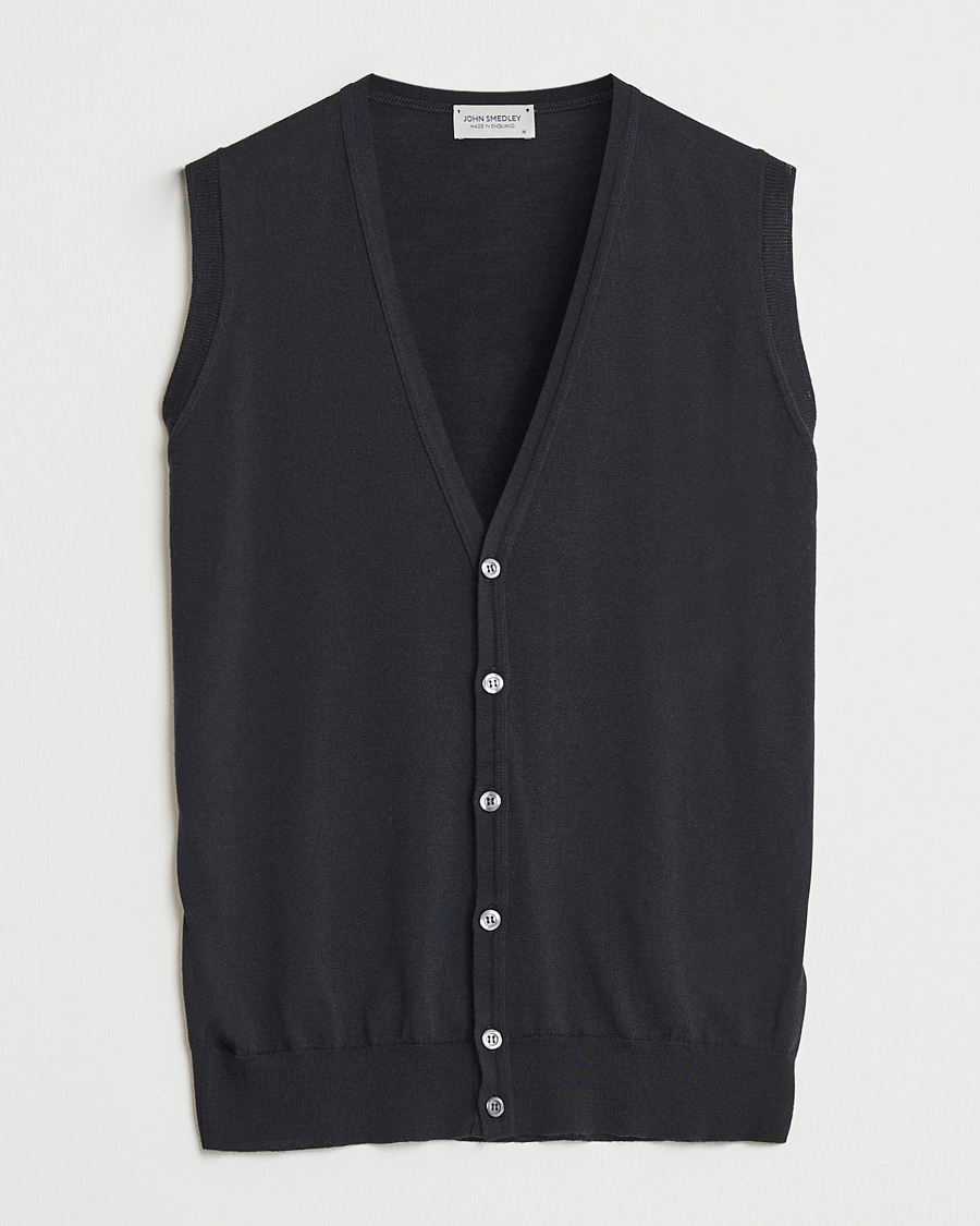 Hombres | Jerséis y prendas de punto | John Smedley | Huntswood Slim Fit Waistcoat Black