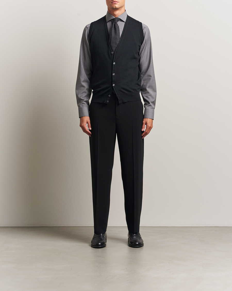 Hombres | Jerséis y prendas de punto | John Smedley | Huntswood Slim Fit Waistcoat Black
