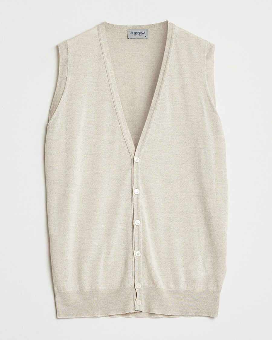 Hombres | Jerséis y prendas de punto | John Smedley | Huntswood Slim Fit Waistcoat Grey Fleece