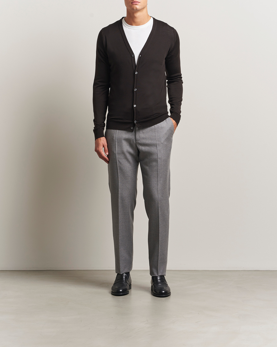 Hombres | Jerséis y prendas de punto | John Smedley | Petworth Extra Fine Merino Cardigan Faulkner Brown