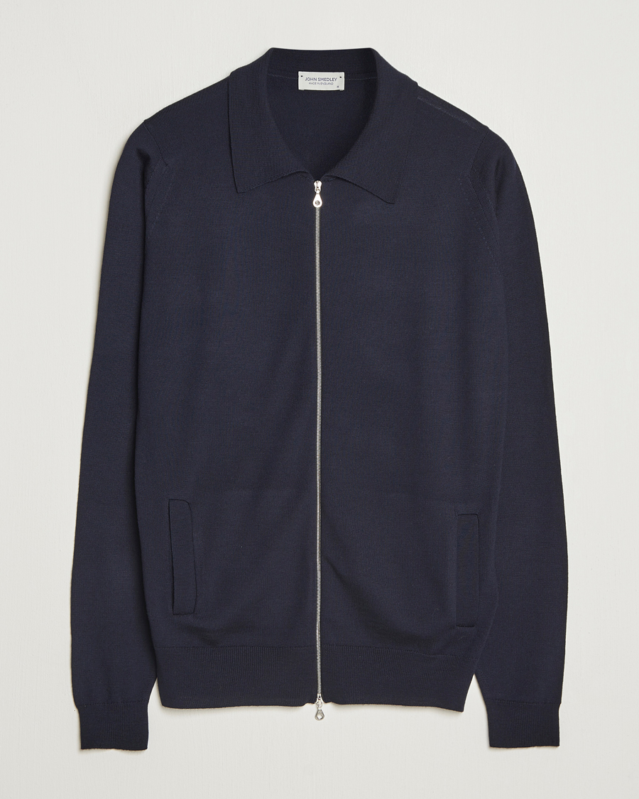 Hombres | Jerséis y prendas de punto | John Smedley | Alston Extra Fine Merino Full Zip Midnight
