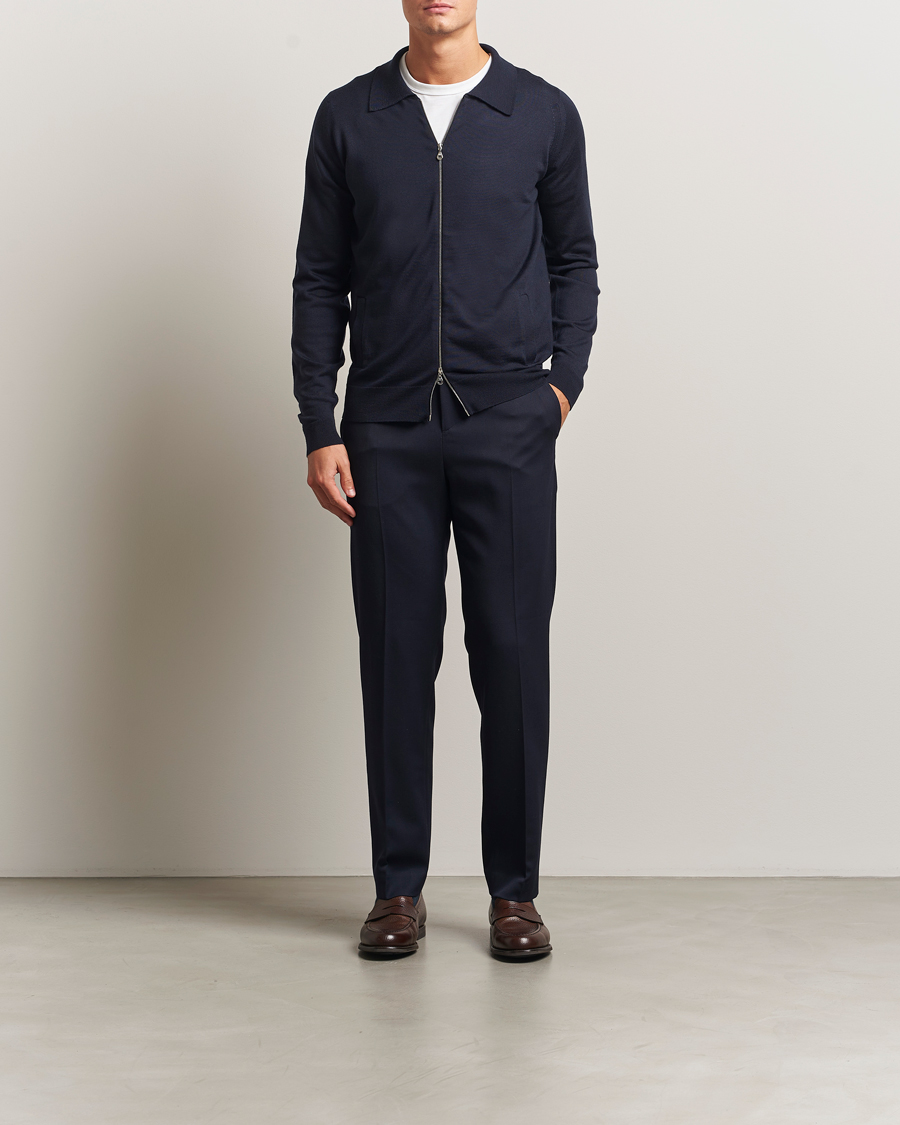 Hombres | Jerséis y prendas de punto | John Smedley | Alston Extra Fine Merino Full Zip Midnight