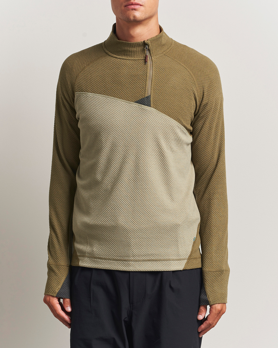 Hombres | Jerséis y prendas de punto | Klättermusen | Huge Half Zip Sweater Silver Green Olive