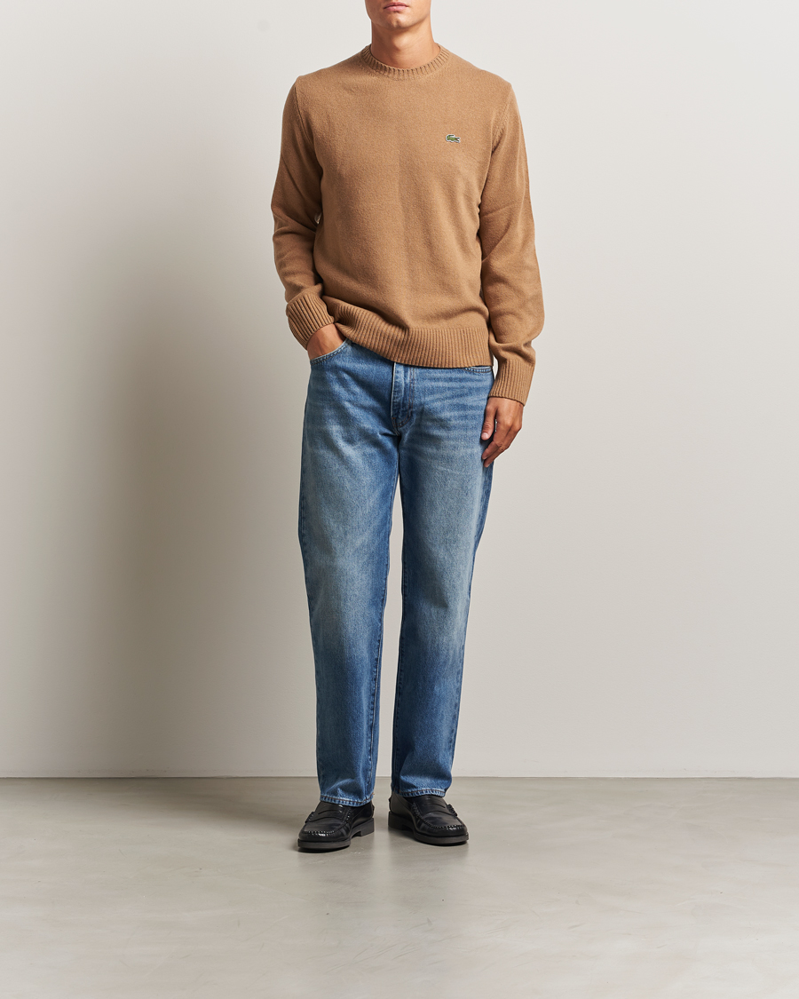 Hombres | Jerséis y prendas de punto | Lacoste | Carded Wool Crew Neck Datte Chine