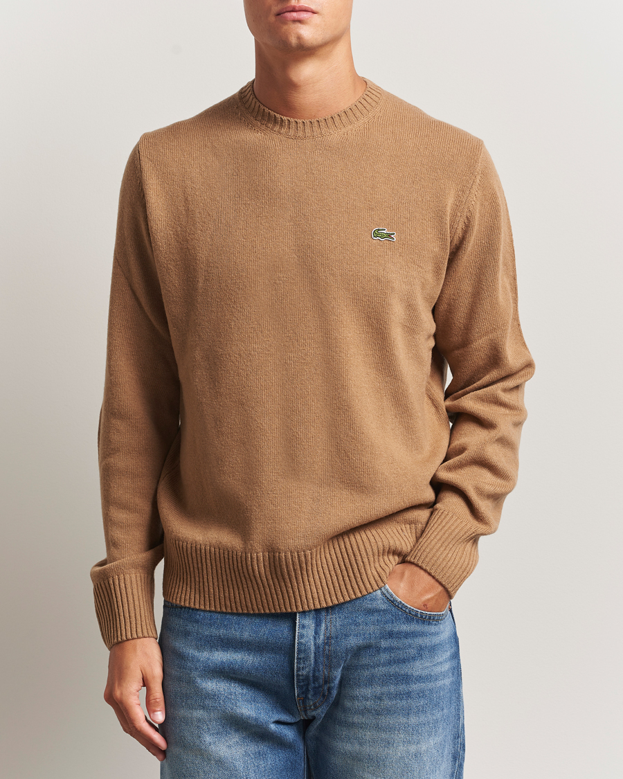 Hombres | Jerséis y prendas de punto | Lacoste | Carded Wool Crew Neck Datte Chine