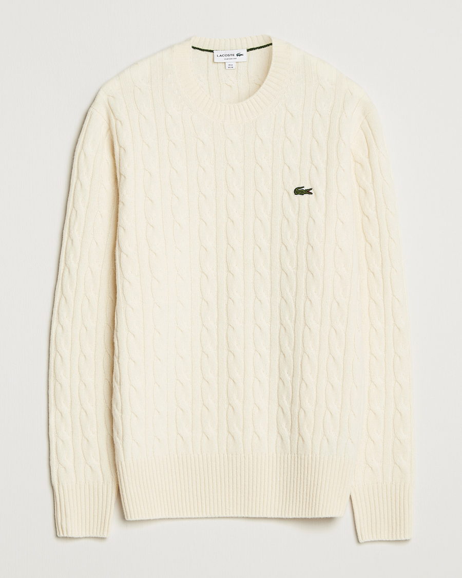 Hombres | Jerséis y prendas de punto | Lacoste | Carded Wool Cable Crew Neck Lapland
