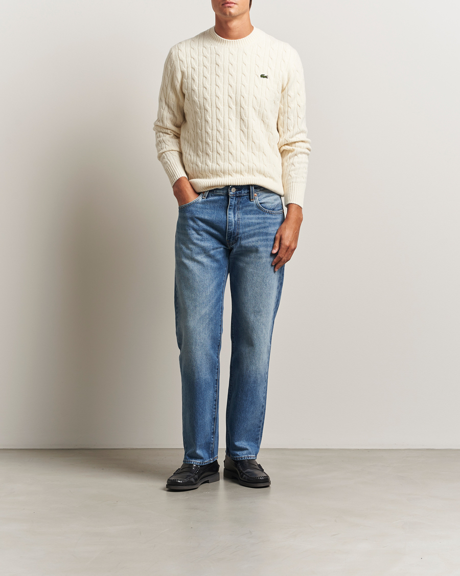 Hombres | Jerséis y prendas de punto | Lacoste | Carded Wool Cable Crew Neck Lapland
