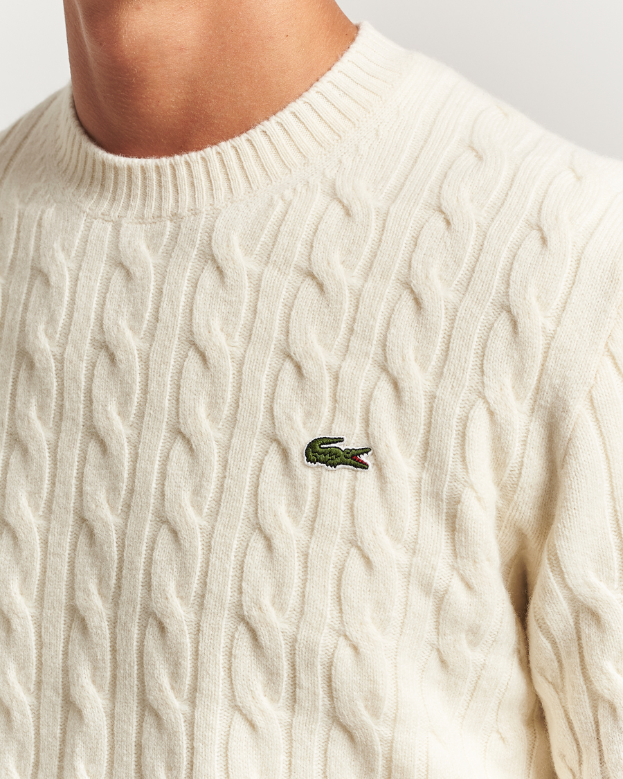 Hombres | Jerséis y prendas de punto | Lacoste | Carded Wool Cable Crew Neck Lapland