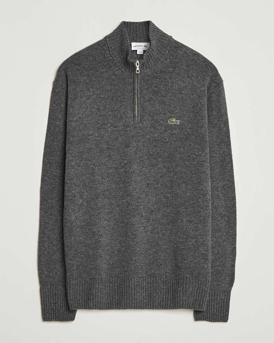 Hombres | Jerséis y prendas de punto | Lacoste | Carded Wool Half Zip Pitch Chine
