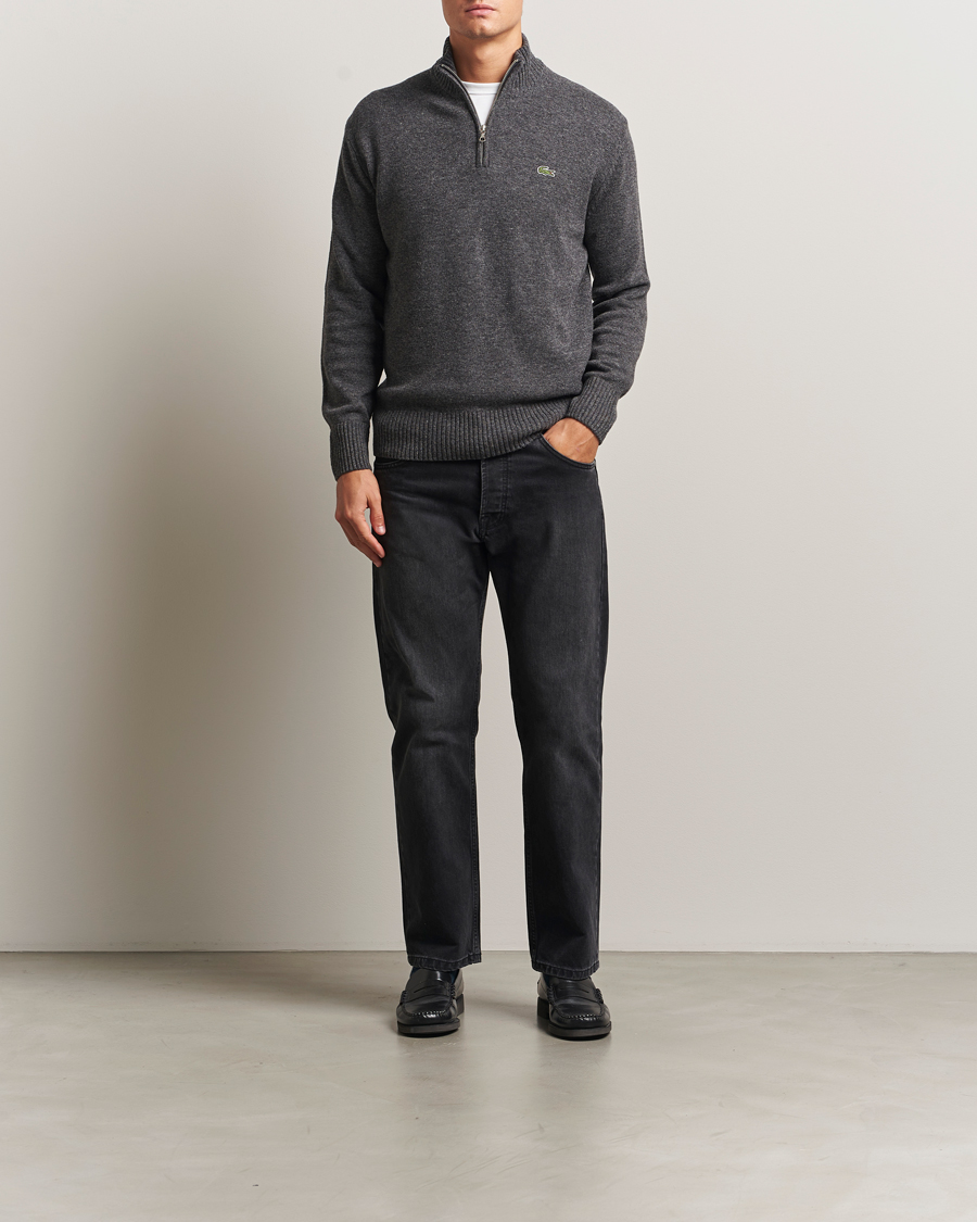 Hombres | Jerséis y prendas de punto | Lacoste | Carded Wool Half Zip Pitch Chine