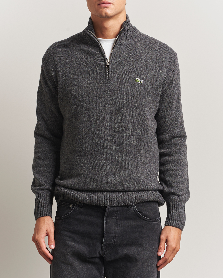 Hombres | Jerséis y prendas de punto | Lacoste | Carded Wool Half Zip Pitch Chine