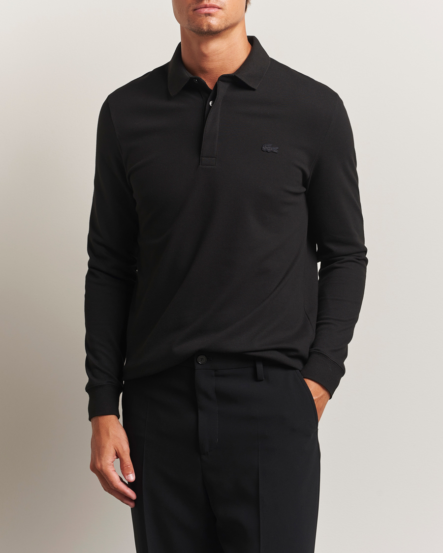 Hombres | Polos | Lacoste | Paris Long Sleeve Polo Piké Black