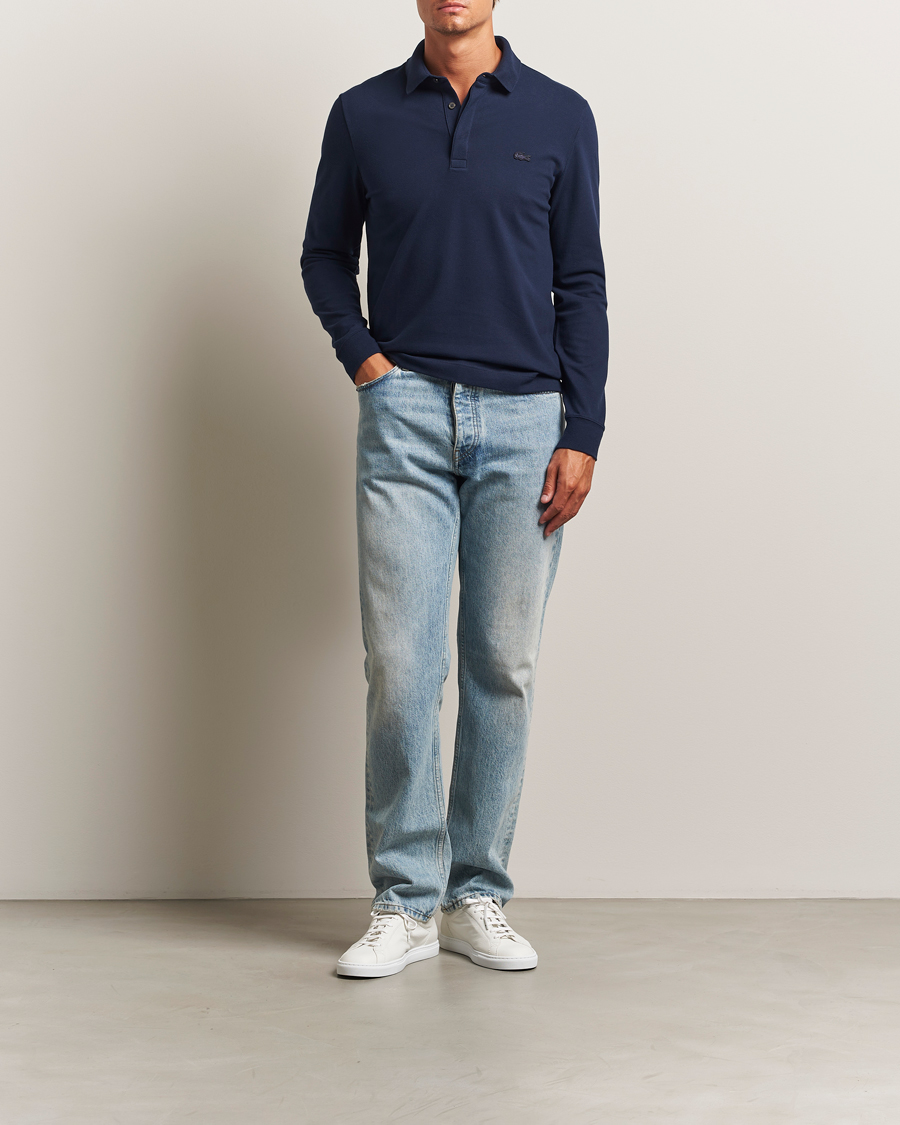 Hombres | Polos | Lacoste | Paris Long Sleeve Polo Piké Navy Blue
