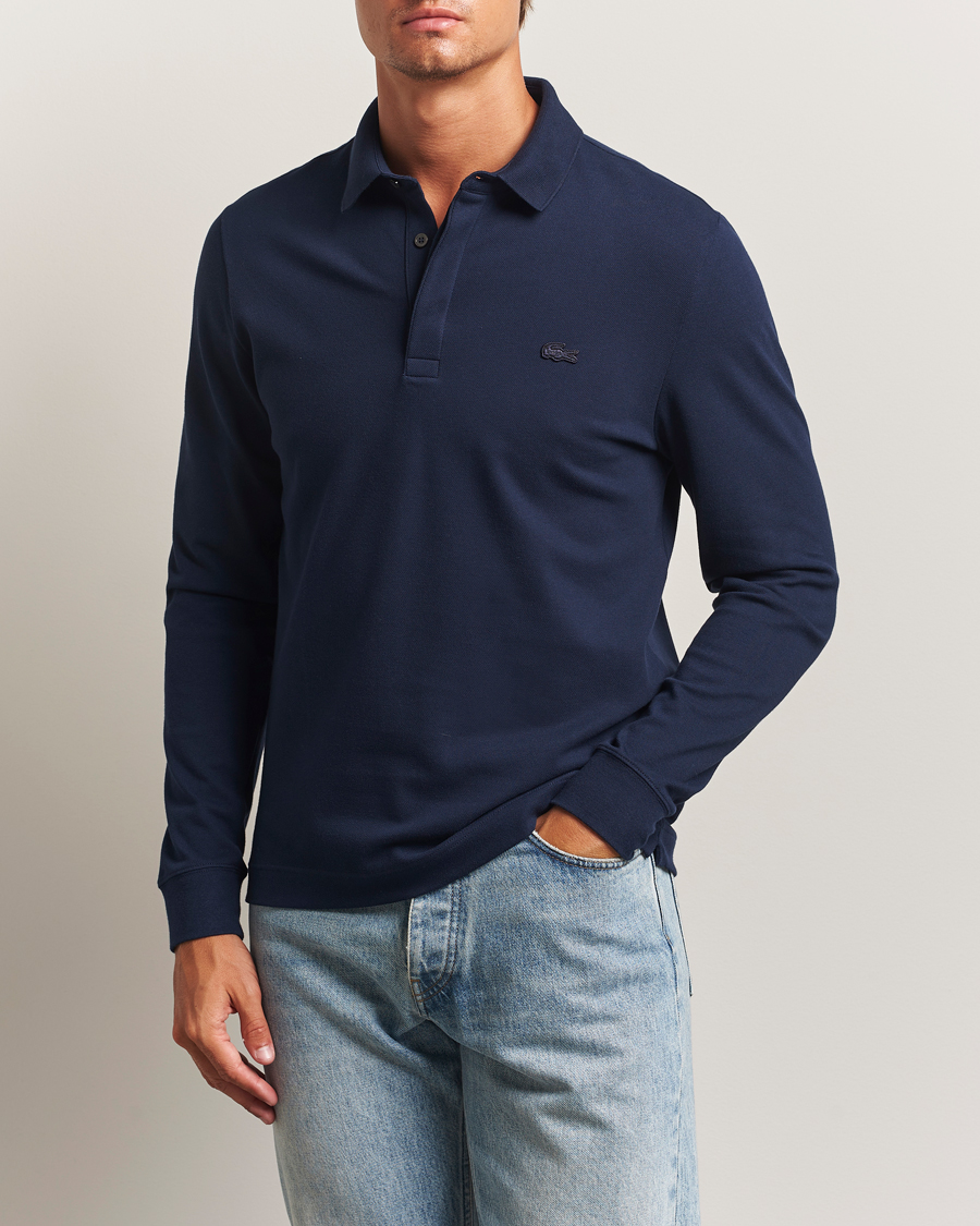 Hombres | Polos | Lacoste | Paris Long Sleeve Polo Piké Navy Blue
