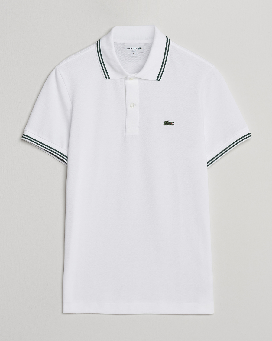 Hombres | Polos | Lacoste | Original Tipped Polo Piké White