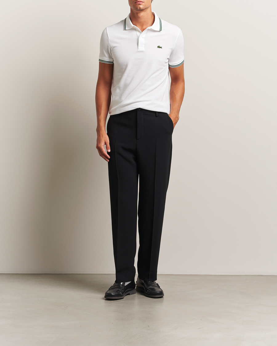 Hombres | Polos | Lacoste | Original Tipped Polo Piké White