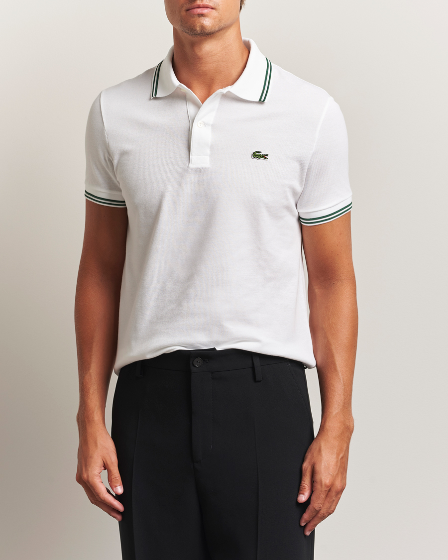 Hombres | Polos | Lacoste | Original Tipped Polo Piké White