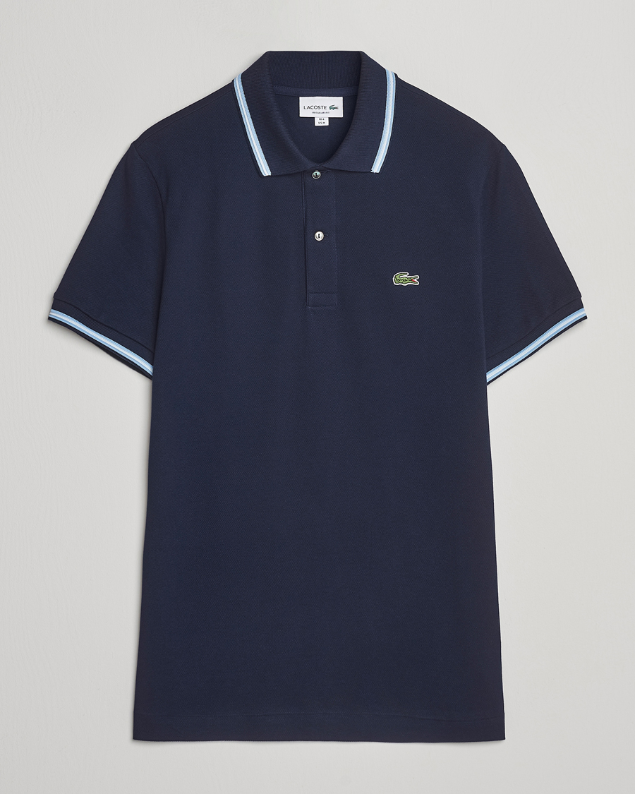 Hombres | Polos | Lacoste | Original Tipped Polo Piké Navy Blue