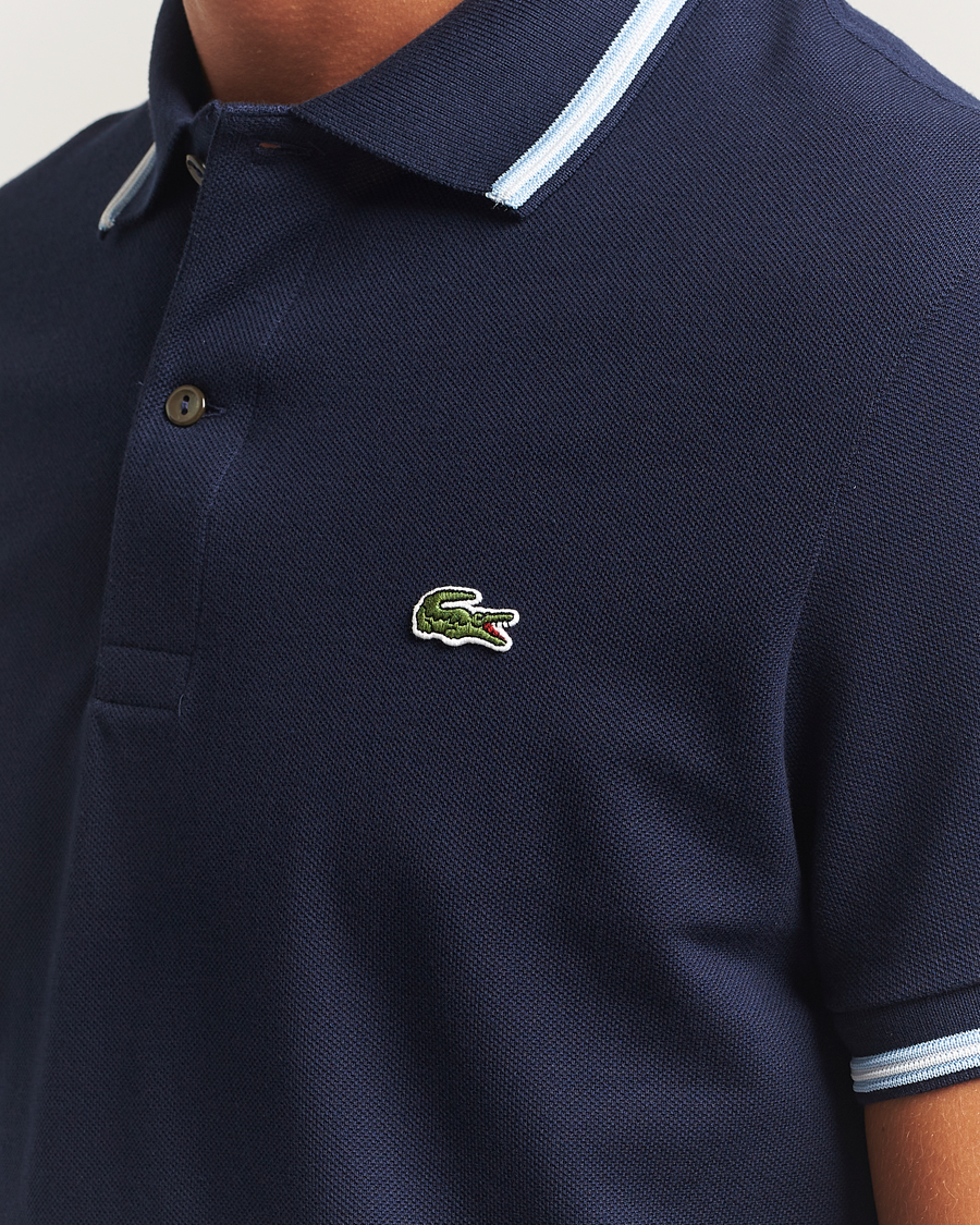 Hombres | Polos | Lacoste | Original Tipped Polo Piké Navy Blue