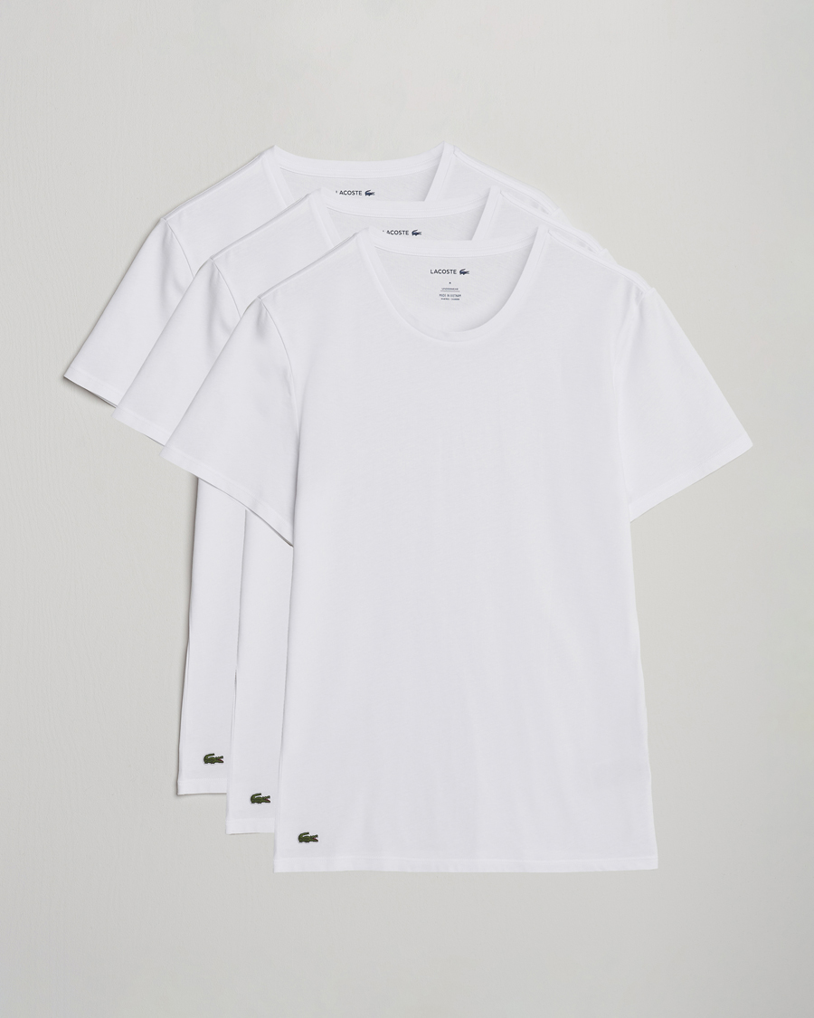 Hombres | Camisetas | Lacoste | 3-Pack Crew Neck T-Shirt White
