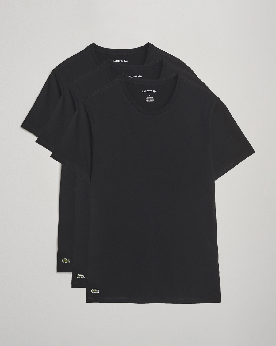 Hombres | Camisetas | Lacoste | 3-Pack Crew Neck T-Shirt Black