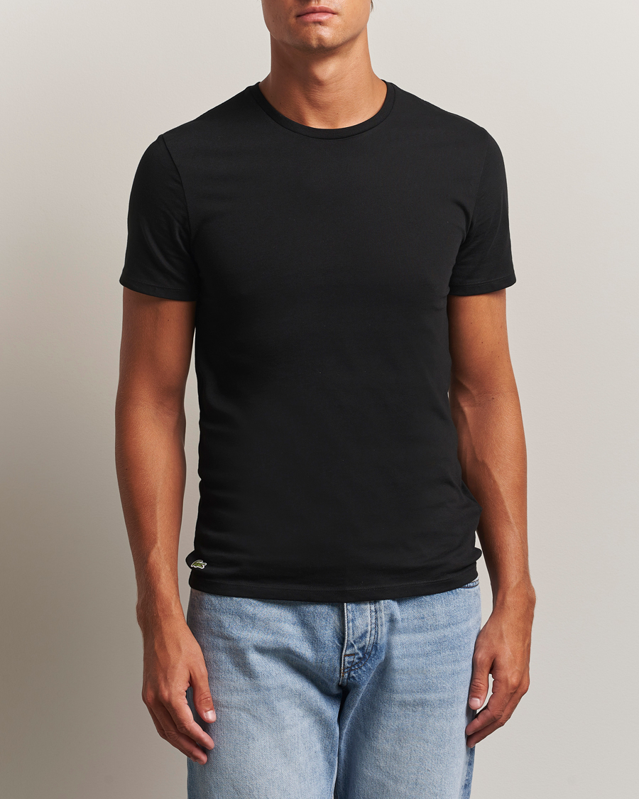 Hombres | Camisetas | Lacoste | 3-Pack Crew Neck T-Shirt Black