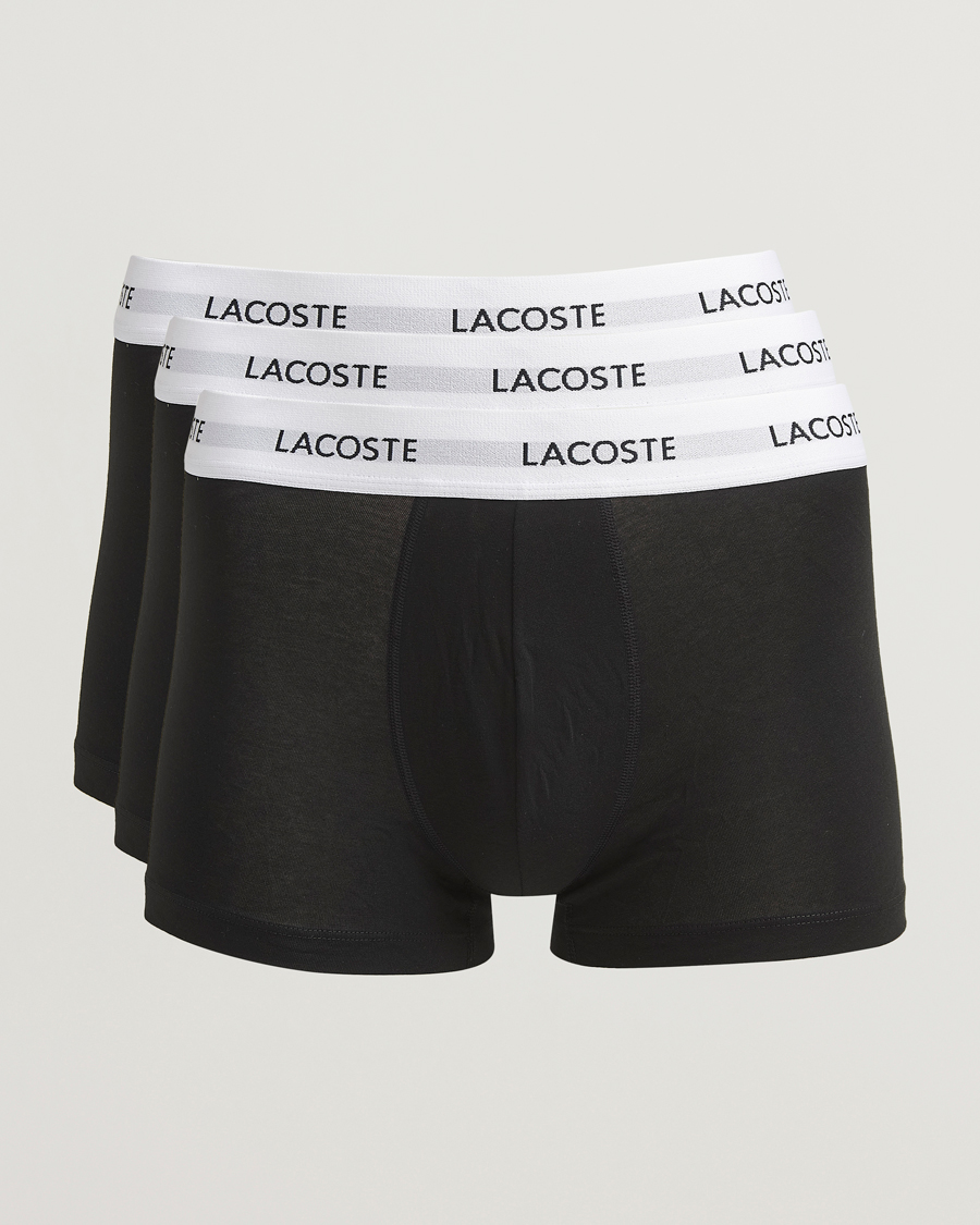 Hombres | Ropa interior y calcetines | Lacoste | 3-Pack Stretch Cotton Trunks Black