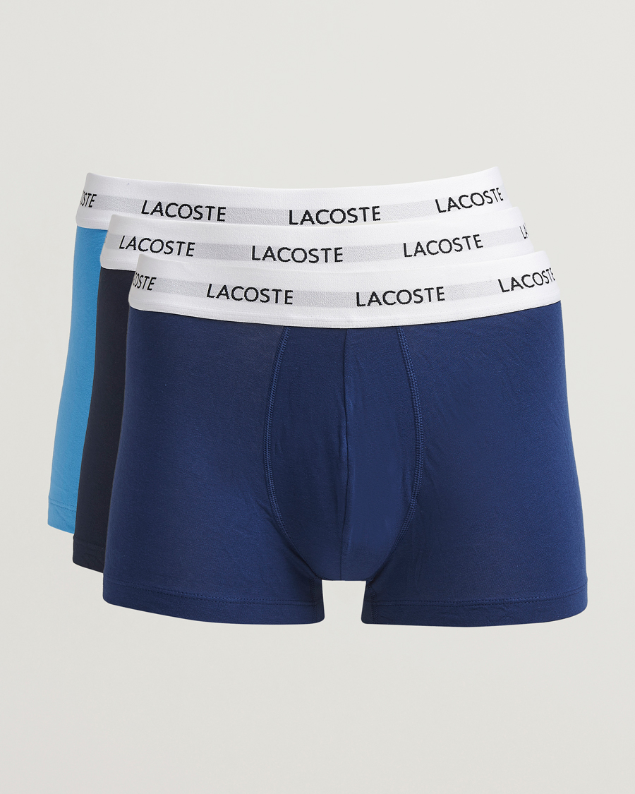 Hombres | Ropa interior y calcetines | Lacoste | 3-Pack Stretch Cotton Trunks Blue