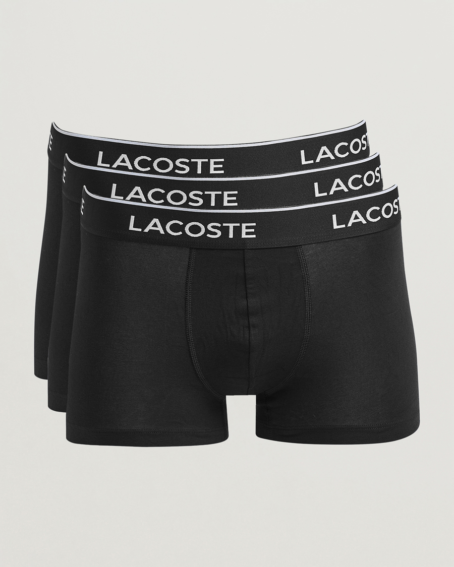 Hombres | Ropa interior y calcetines | Lacoste | 3-Pack Stretch Cotton Trunks Black