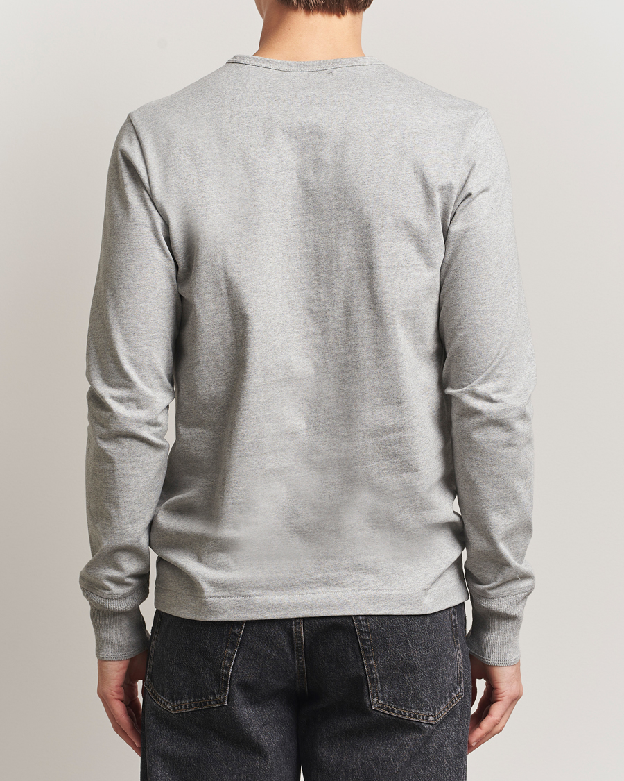 Hombres | Jerséis y prendas de punto | Merz b. Schwanen | Classic Fit Sturdy Organic Cotton Henley Grey Melange