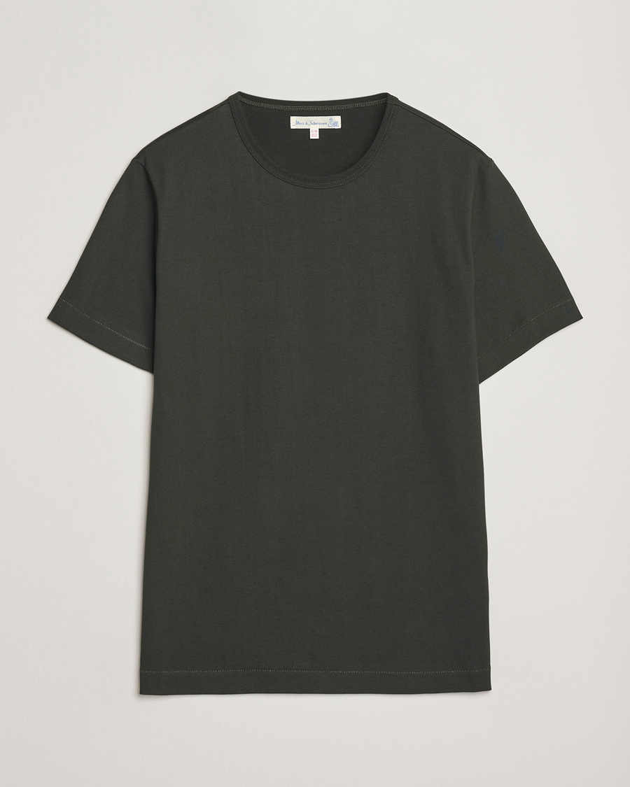 Hombres | Camisetas | Merz b. Schwanen | Classic Fit Sturdy T-Shirt Forest Green