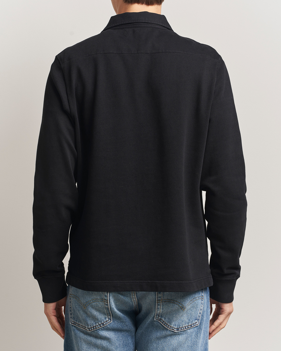 Hombres | Jerséis y prendas de punto | Merz b. Schwanen | Relaxed Fit Vintage Cotton Rugby Shirt Black