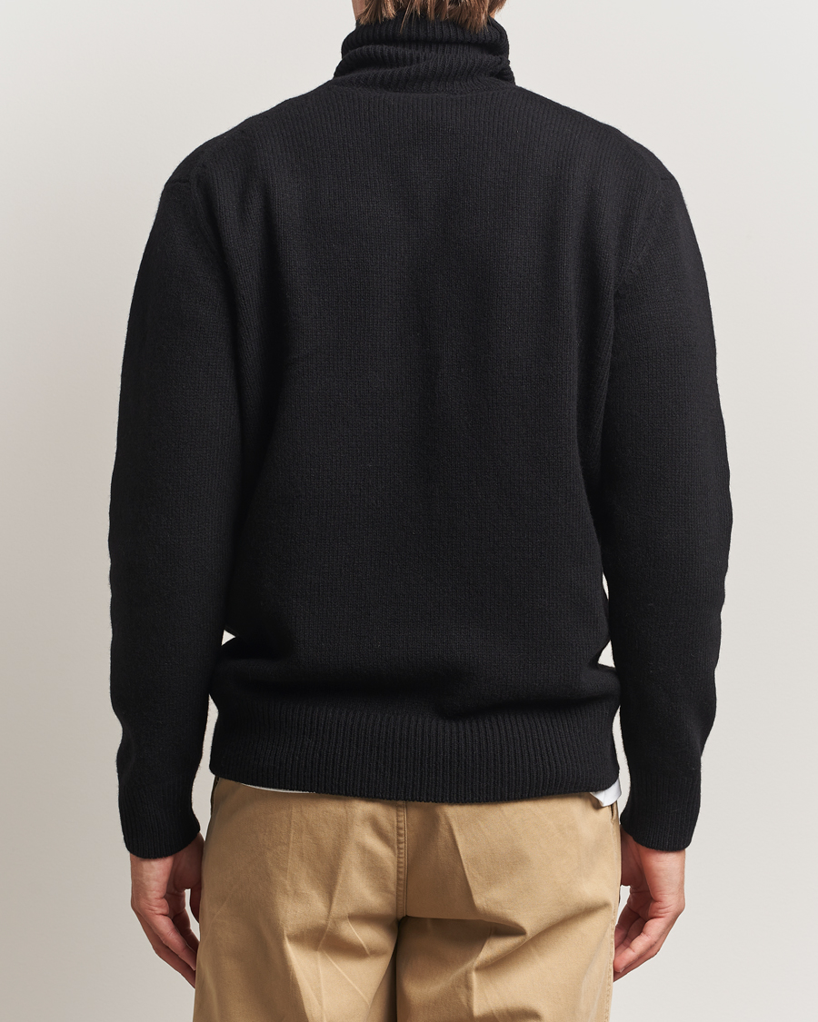 Hombres | Jerséis y prendas de punto | Merz b. Schwanen | Merino/Cashmere Knitted Turtleneck Black